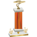 Premium Single Orange Carbon Fiber Third Place Cars Trophy