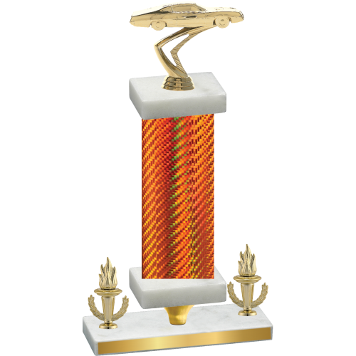 Premium Single Orange Carbon Fiber Victory Cars Trophy