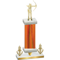 Premium Single Orange Carbon Fiber Victory Archery Trophy