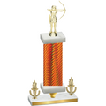 Premium Single Orange Carbon Fiber Victory Archery Trophy