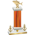 Premium Single Orange Carbon Fiber Victory Fishing Trophy