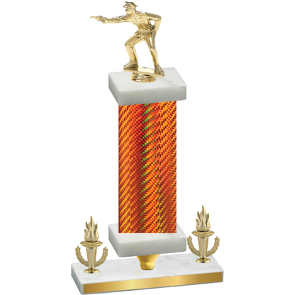 Premium Single Orange Carbon Fiber Victory Shooter Trophy