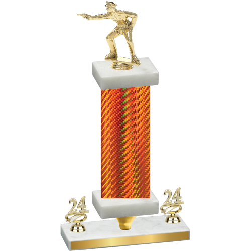 Premium Single Orange Carbon Fiber Year Shooter Trophy