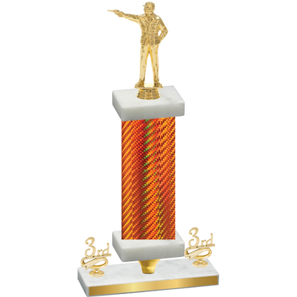 Premium Single Orange Carbon Fiber Third Place Shooter Trophy