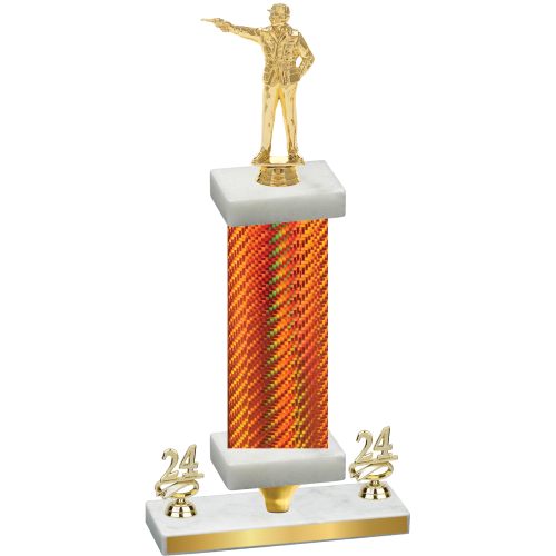 Premium Single Orange Carbon Fiber Year Shooter Trophy