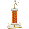 Premium Single Orange Carbon Fiber Fourth Place Skater Trophy