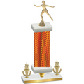 Premium Single Orange Carbon Fiber Victory Skater Trophy