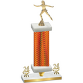 Premium Single Orange Carbon Fiber Year Skater Trophy