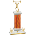 Premium Single Orange Carbon Fiber Third Place Weights Trophy