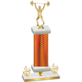 Premium Single Orange Carbon Fiber Fourth Place Weights Trophy