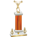 Premium Single Orange Carbon Fiber Victory Weights Trophy