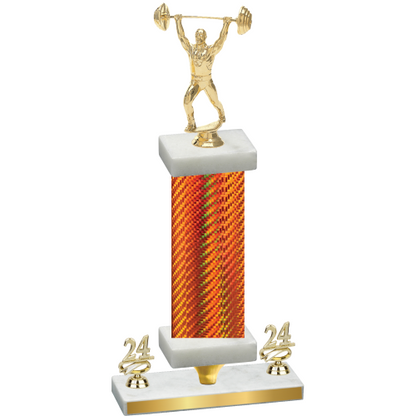 Premium Single Orange Carbon Fiber Year Weights Trophy