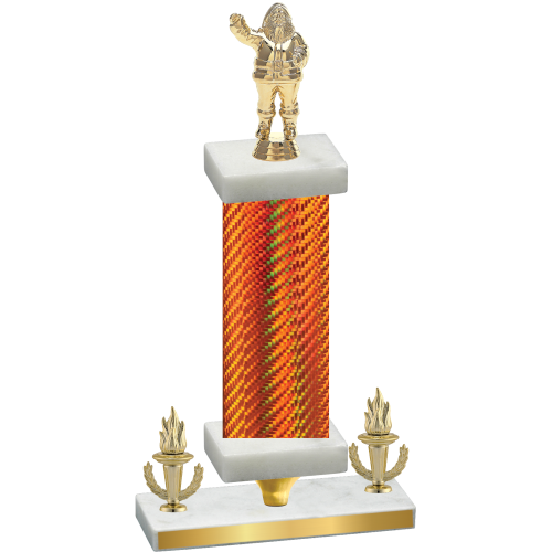 Premium Single Orange Carbon Fiber Victory Holiday Trophy