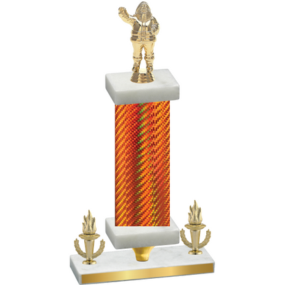Premium Single Orange Carbon Fiber Victory Holiday Trophy