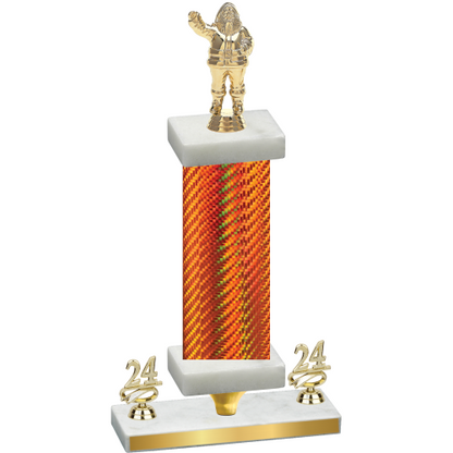 Premium Single Orange Carbon Fiber Year Holiday Trophy