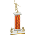 Premium Single Orange Carbon Fiber Victory Basketball Trophy