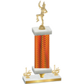 Premium Single Orange Carbon Fiber First Place Majorette Trophy