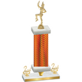Premium Single Orange Carbon Fiber Second Place Majorette Trophy