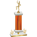 Premium Single Orange Carbon Fiber Fourth Place Majorette Trophy