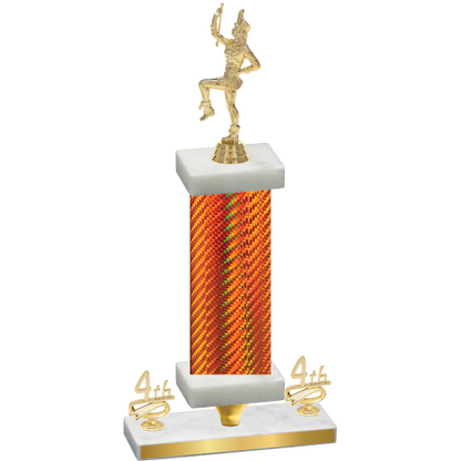 Premium Single Orange Carbon Fiber Fourth Place Majorette Trophy