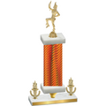 Premium Single Orange Carbon Fiber Victory Majorette Trophy