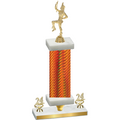 Premium Single Orange Carbon Fiber Year Majorette Trophy
