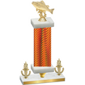 Premium Single Orange Carbon Fiber Victory Fishing Trophy