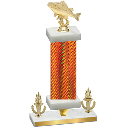 Premium Single Orange Carbon Fiber Victory Fishing Trophy