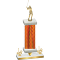 Premium Single Orange Carbon Fiber First Place Golf Trophy