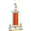 Premium Single Orange Carbon Fiber Victory Golf Trophy