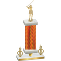 Premium Single Orange Carbon Fiber Victory Golf Trophy