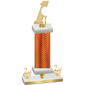 Premium Single Orange Carbon Fiber Second Place Golf Trophy