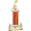 Premium Single Orange Carbon Fiber Victory Golf Trophy