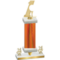 Premium Single Orange Carbon Fiber Year Golf Trophy