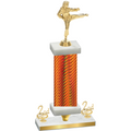 Premium Single Orange Carbon Fiber Second Place Karate Trophy