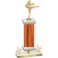 Premium Single Orange Carbon Fiber Fourth Place Karate Trophy