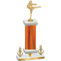 Premium Single Orange Carbon Fiber Victory Karate Trophy