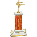 Premium Single Orange Carbon Fiber Year Karate Trophy