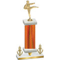 Premium Single Orange Carbon Fiber Victory Karate Trophy
