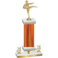 Premium Single Orange Carbon Fiber Year Karate Trophy