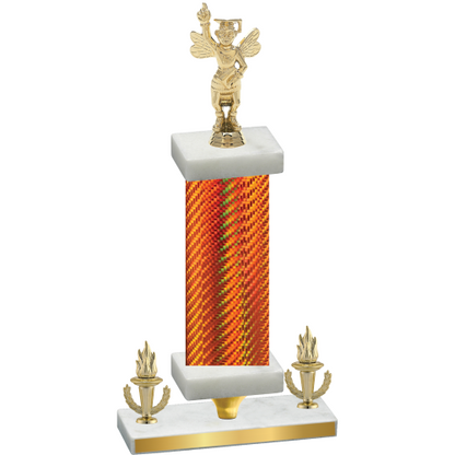 Premium Single Orange Carbon Fiber Victory Academics Trophy