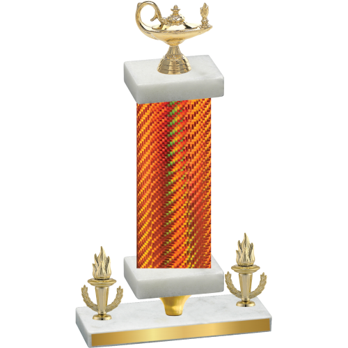 Premium Single Orange Carbon Fiber Victory Academics Trophy