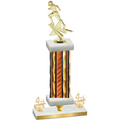 Premium Single Orange Glacier Fourth Place Football Trophy
