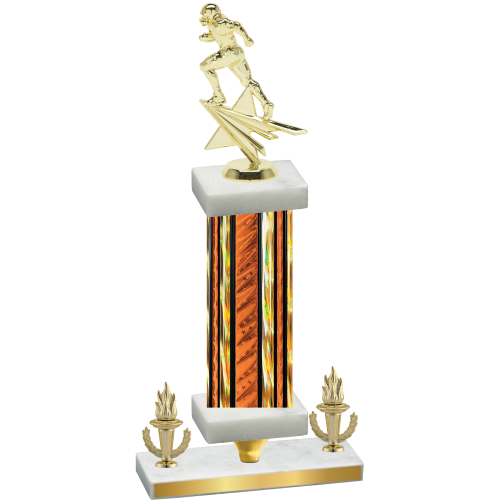 Premium Single Orange Glacier Victory Football Trophy