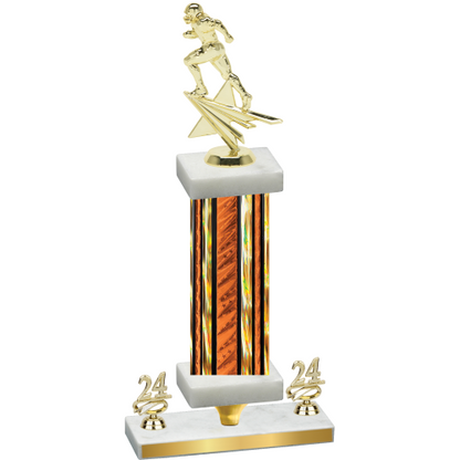 Premium Single Orange Glacier Year Football Trophy