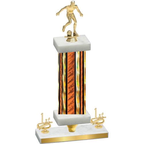 Premium Single Orange Glacier First Place Soccer Trophy