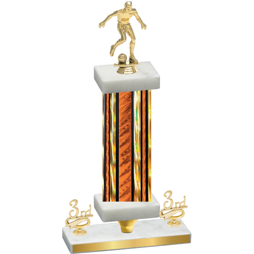 Premium Single Orange Glacier Third Place Soccer Trophy