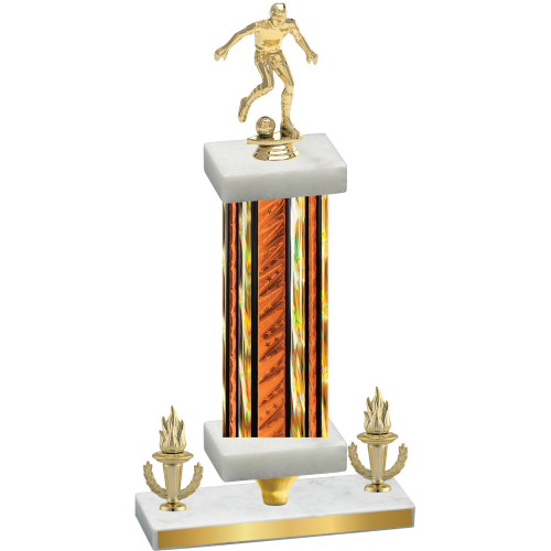 Premium Single Orange Glacier Victory Soccer Trophy