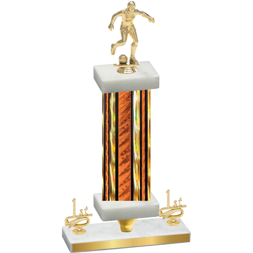 Premium Single Orange Glacier First Place Soccer Trophy