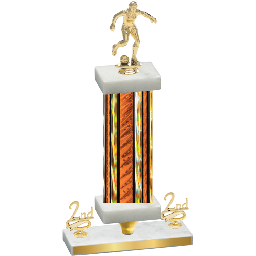 Premium Single Orange Glacier Second Place Soccer Trophy